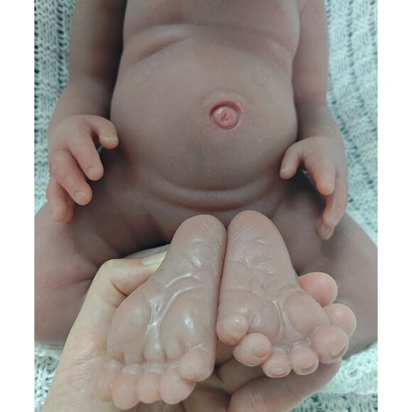 6.82lbs Full Body Platinum Silicone Reborn Baby Boy Doll 45cm Sleeping Newborn - Picture 10 of 16